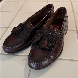 COLE HAAN Burgandy Leather Pinch Tassel Loafers 🐈‍⬛ 81/2 D